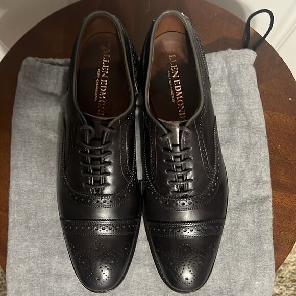 🔥🔥 ALLEN EDMONDS "Strand" Cap-Toe Oxford Dress Shoes Size 9.5 B - Carbon Gray - Picture 9 of 16